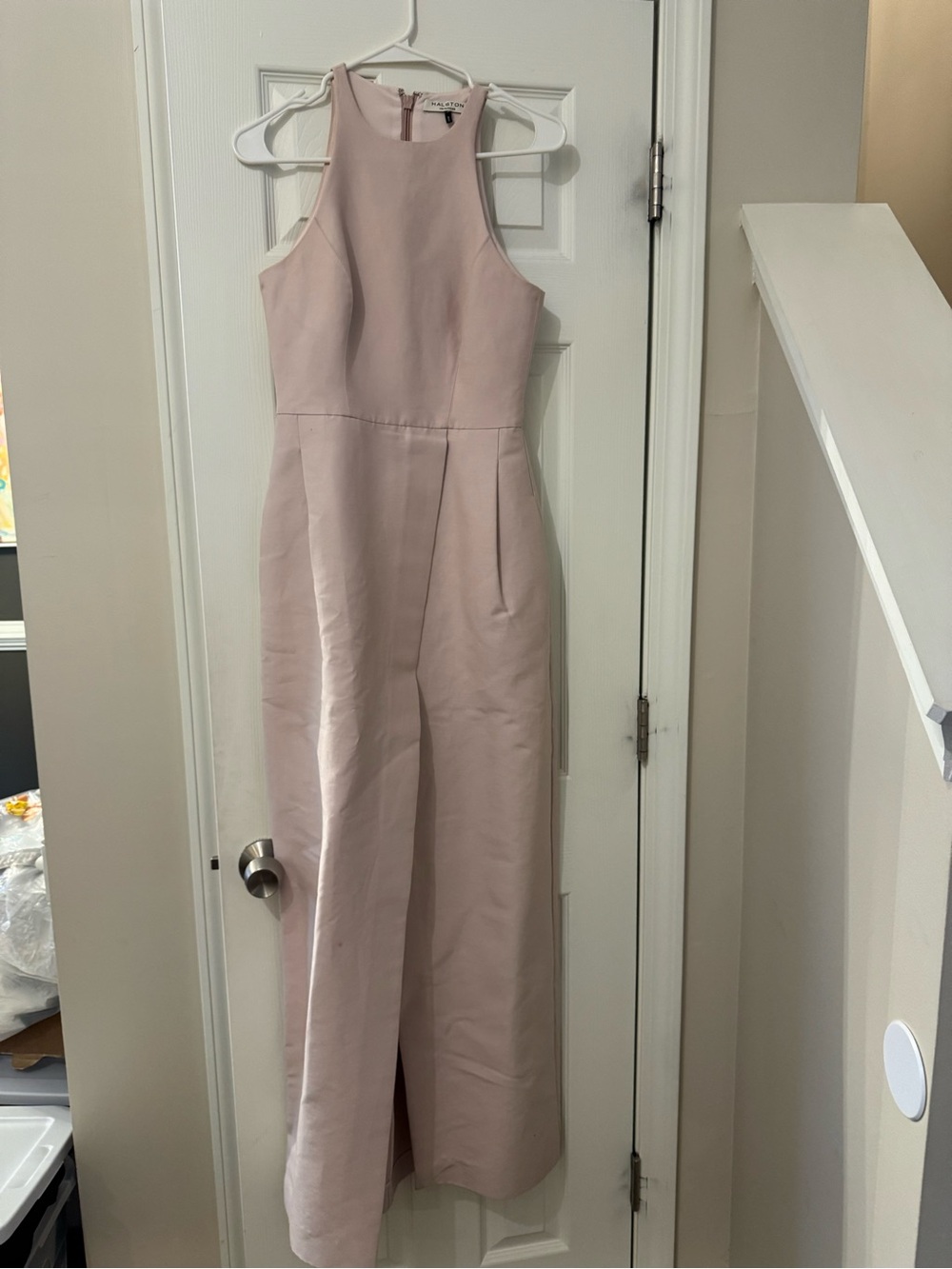 Halston Heritage Blush Pink Sleeveless Maxi Dress